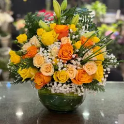 Vase with Soft Colors Roses
